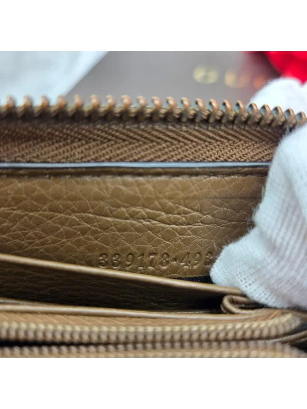 ★SOLD★ Gucci Logo Zip Around Wallet Bamboo Brown - Picture 13 of 13